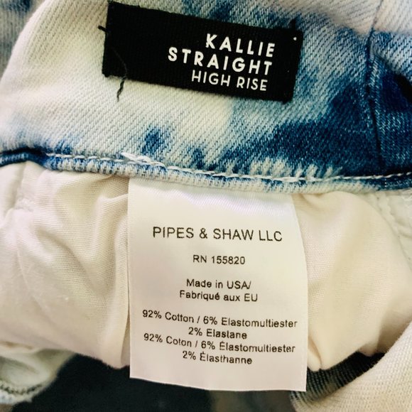 VERONICA BEARD KALLIE TIE DYE HIGH RISE STRAIGHT LEG JEANS - Picture 10 of 11